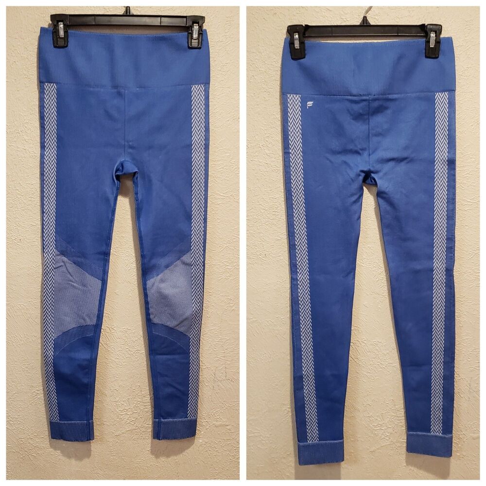 Fabletics High Waist Leggings Light Blue Yoga Athletic Running Women's Sz Med